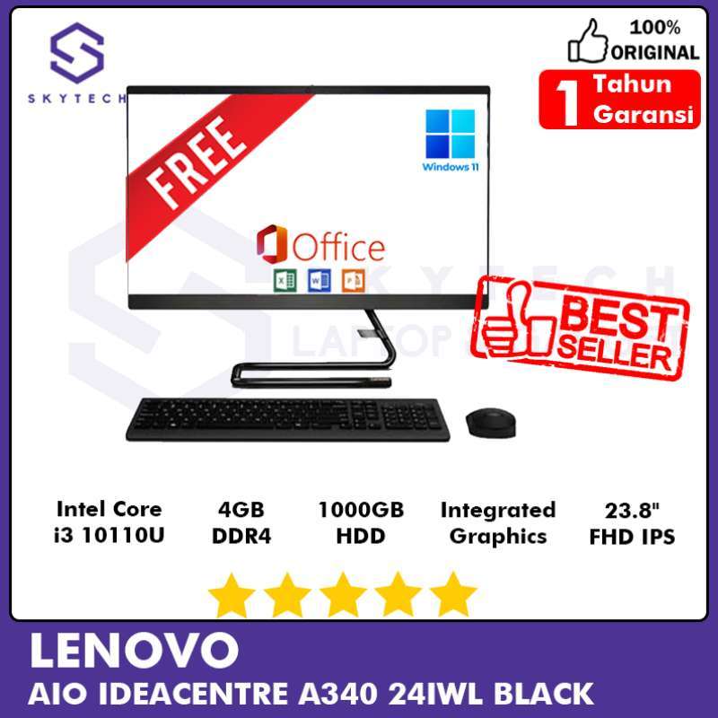 Jual ALL IN ONE PC LENOVO IDEACENTRE A340 24IWL XEID INTEL I3 RAM 4GB