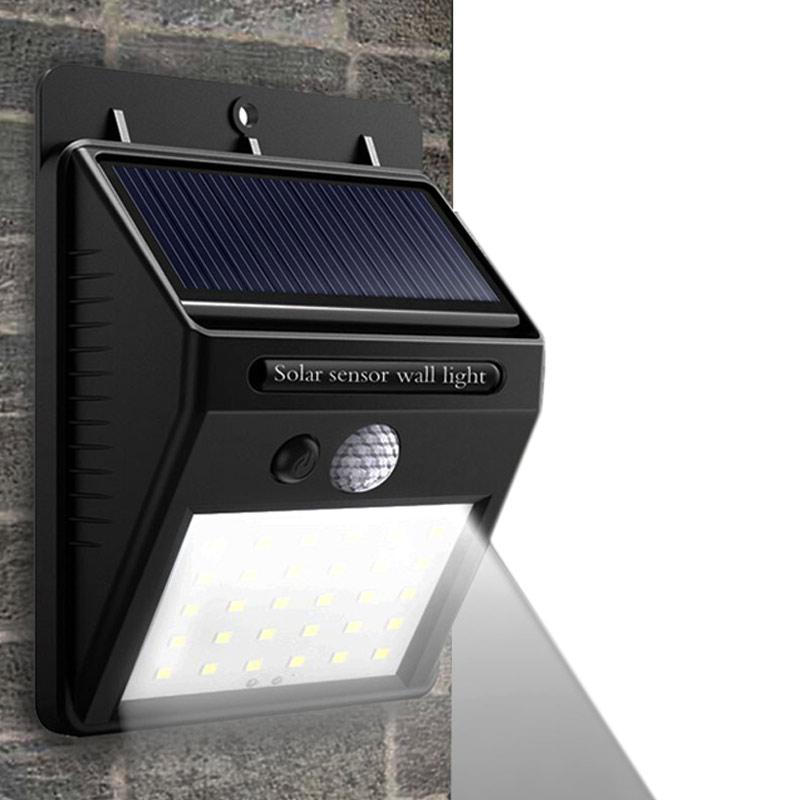 Jual Lampu Taman Dinding 30 LED Solar Sensor Tenaga Surya Matahari Wall