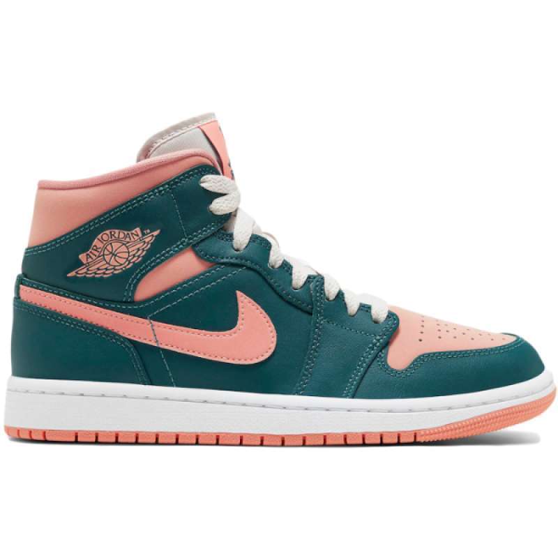 Jual Nike Air Jordan 1 Mid Dark Teal Green Salmon Women Sizing 10.5