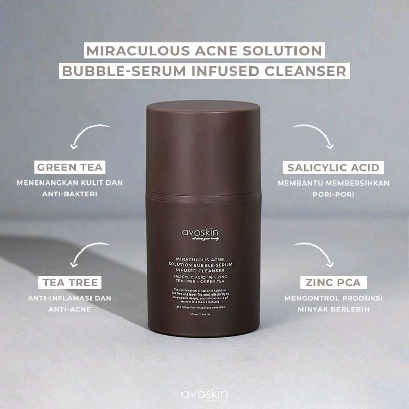 Jual avoskin miraculous acne solution bubble serum infused cleanser ...