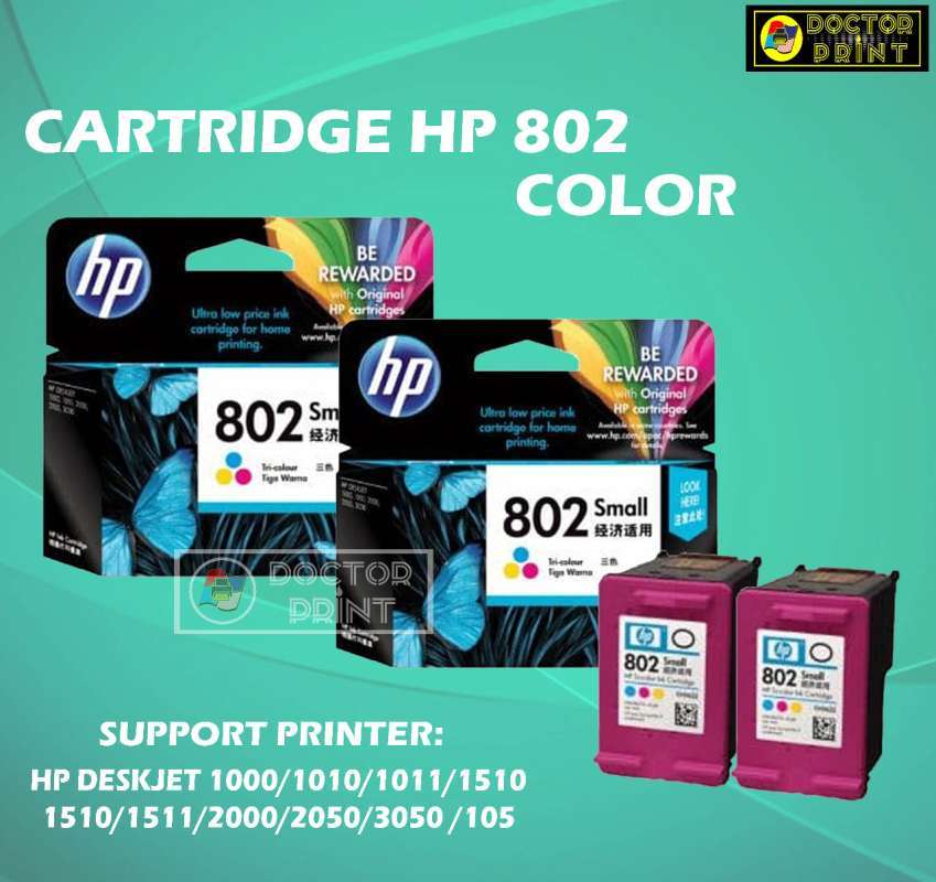 Jual Cartridge HP 802 Color Original di Seller Doctorprint surabaya