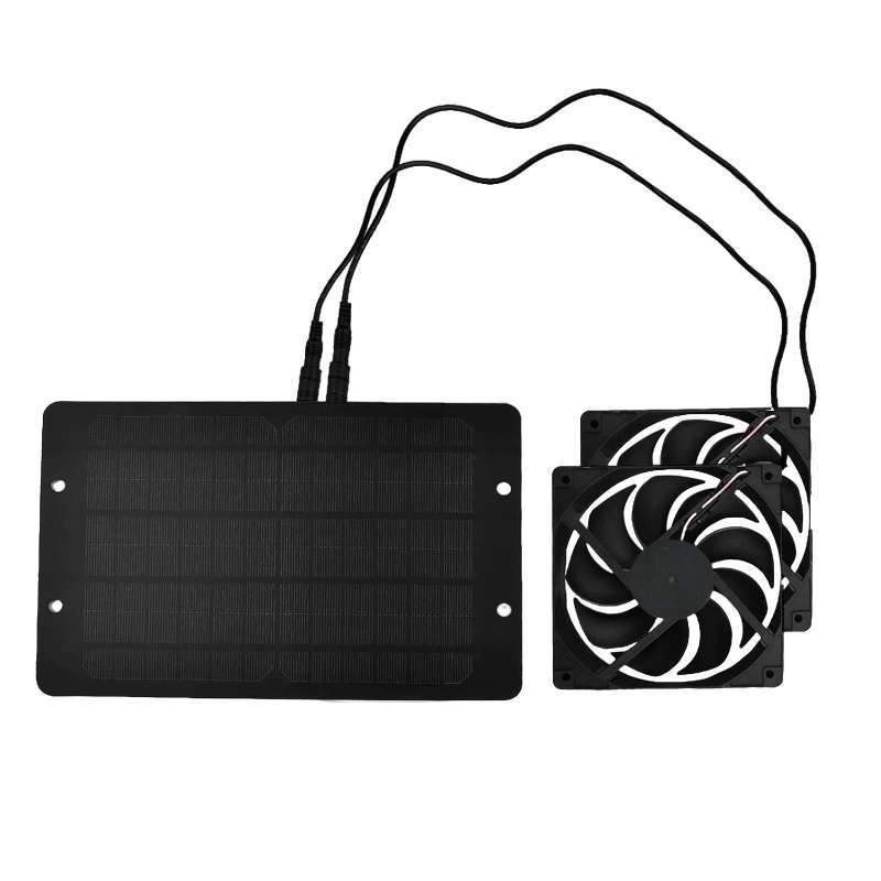 Promo Solar Powered Panel Fan for Chicken Coops Shed Roofs Dog Kennels