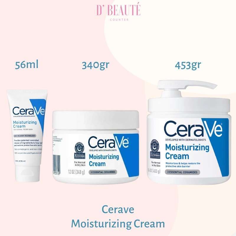 Jual Cerave Moisturizing Cream Travel Size 56ml / 340gr / 453gr with