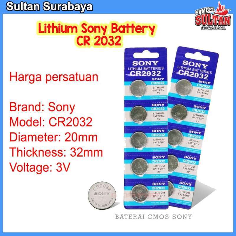 Jual Baterai Lithium Sony Battery Cr2032 Cr 2032 Cmos Jam Komputer