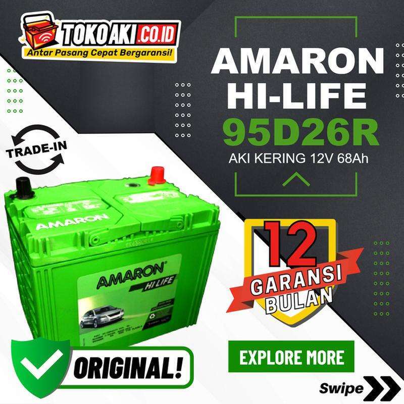 Jual Aki Panther 2000-2021 - Amaron HiLife 95D26R - 68Ah di Seller