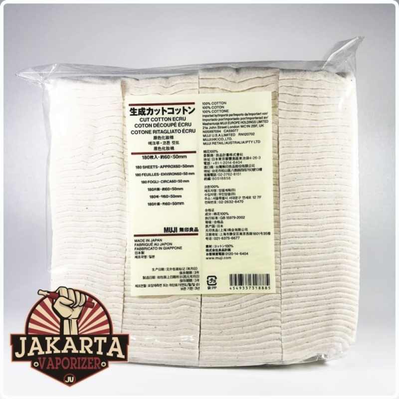 Jual Muji Organic Cotton Ecru 180 Pads Kapas Vapor Kode 315 di Seller
