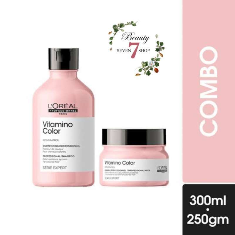 Promo PAKET COMBO LOREAL VITAMINO COLOR SHAMPOO CONDITIONER MASKER UNTUK RAMBUT BERWARNA Diskon