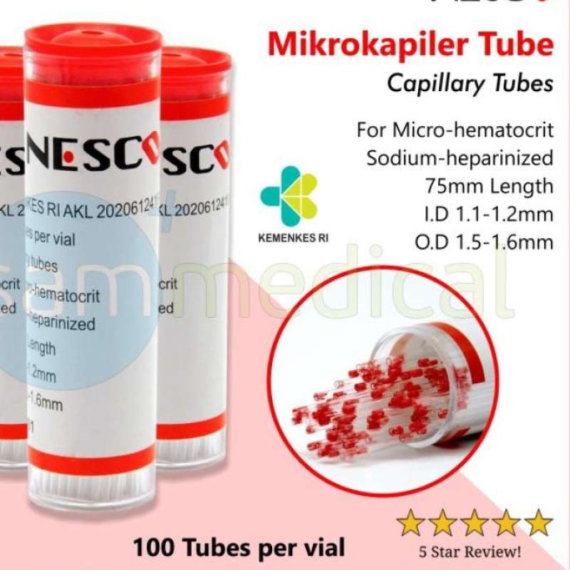 Jual Nesco Mikrokapiler Tube Heparin Capillary Tubes Microhematocrit di