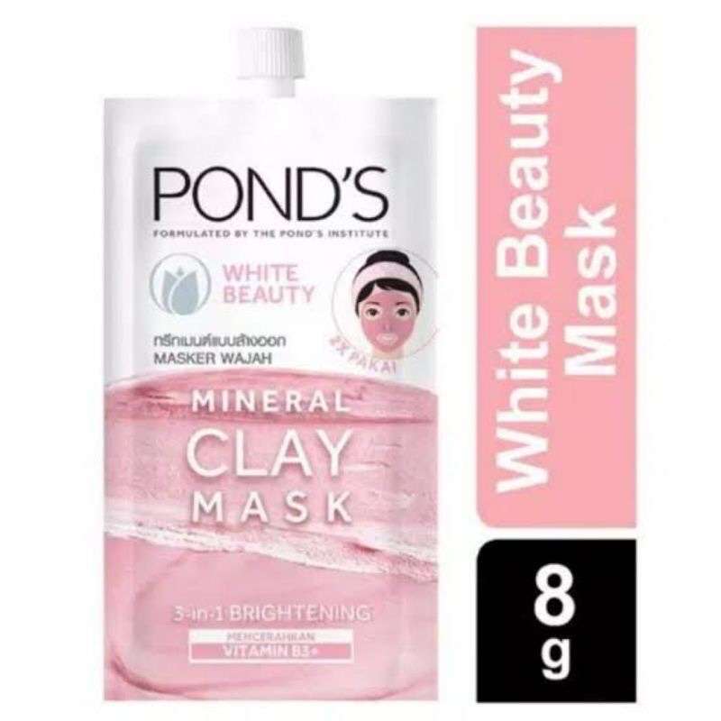 Jual Ponds Pond’s Clay Mask Sachet Charcoal and Brightening Masker