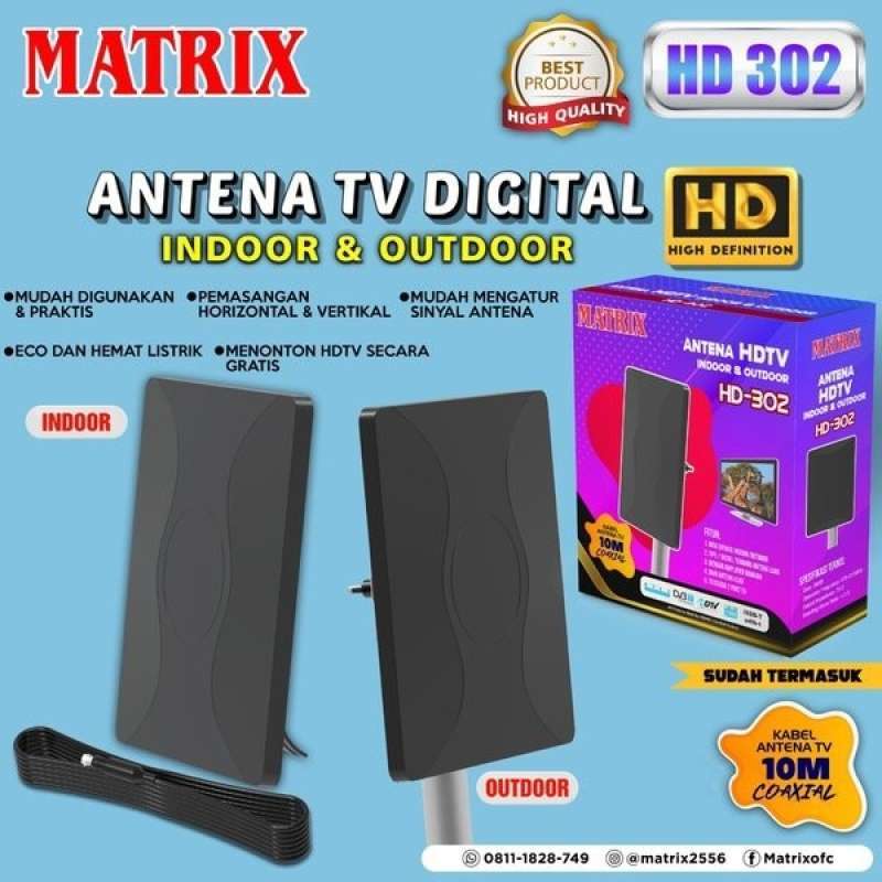 Promo Antena TV Digital Matrix HD 302 Indoor Outdoor STB Set Top Box