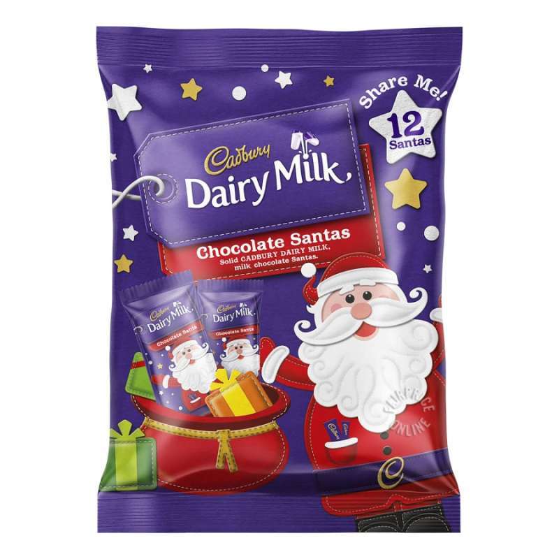 Jual Christmas Chocolate Cadbury Dairy Milk Chocolates Santa (Milk) di