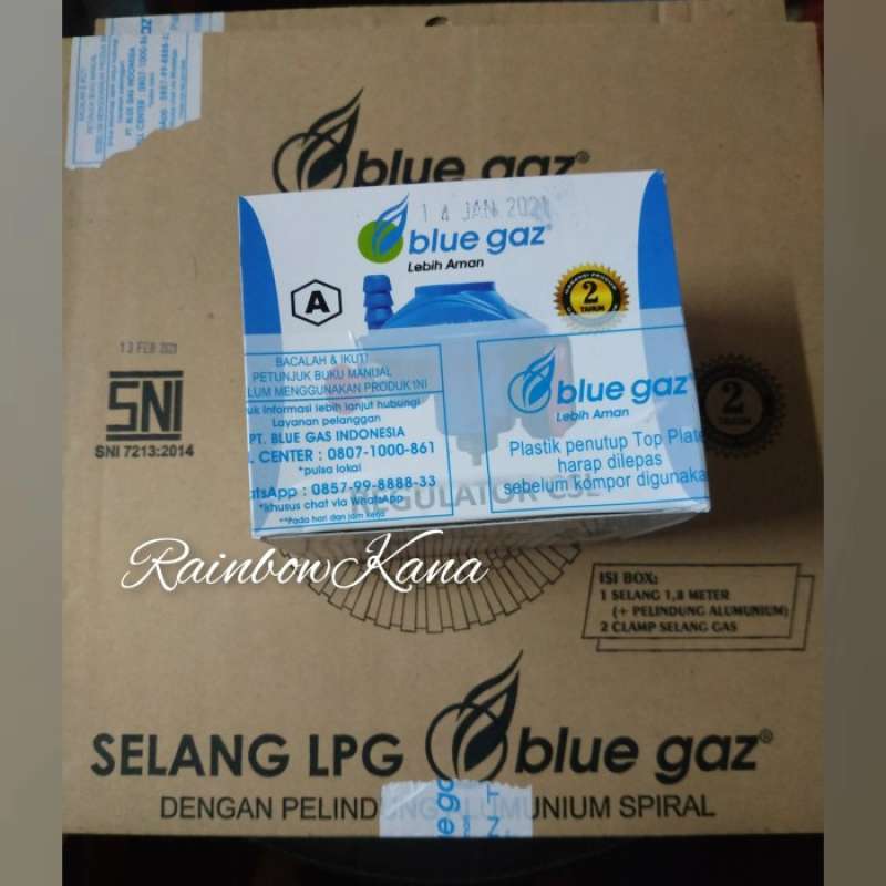 Promo Regulator Blue Gaz Csl + Selang Gas Lpg Alumunium Spiral Sni