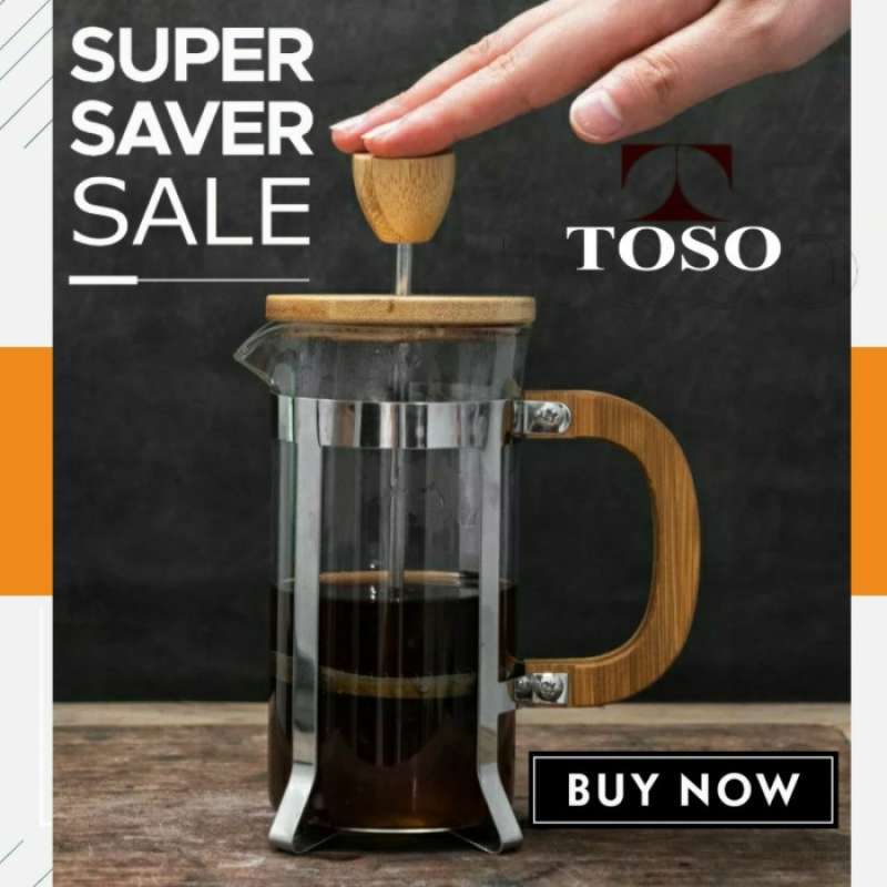 Promo French Press Coffee Maker Gagang Kayu 350Ml Tea Coffee Plunger