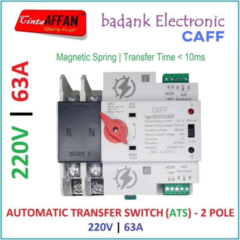 Jual Ats Ac 63A 220V 2P Automatic Transfer Switch Solar Cell Pv Panel