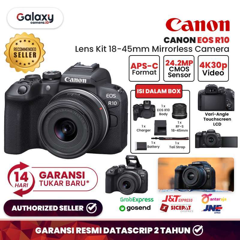 Promo Canon EOS R10 Kit 1845mm Canon EOS R 10 Mirrorless Garansi Resmi di Seller Galaxy Camera