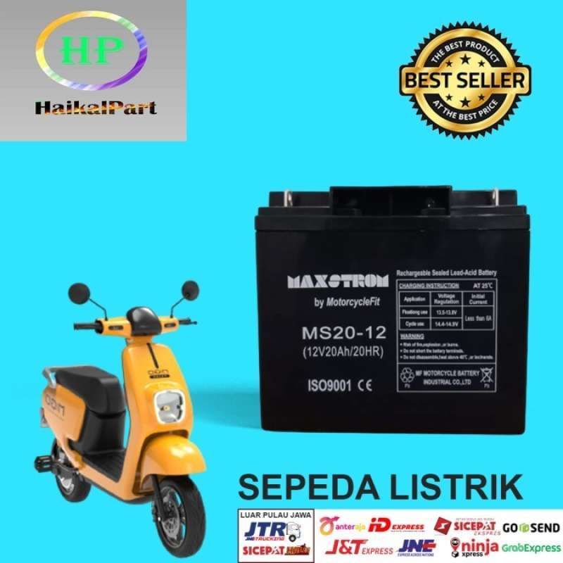 Promo Aki Vrla 12V 20Ah Genset Jenset Sepeda Listrik Ms20-12 Maxstrom