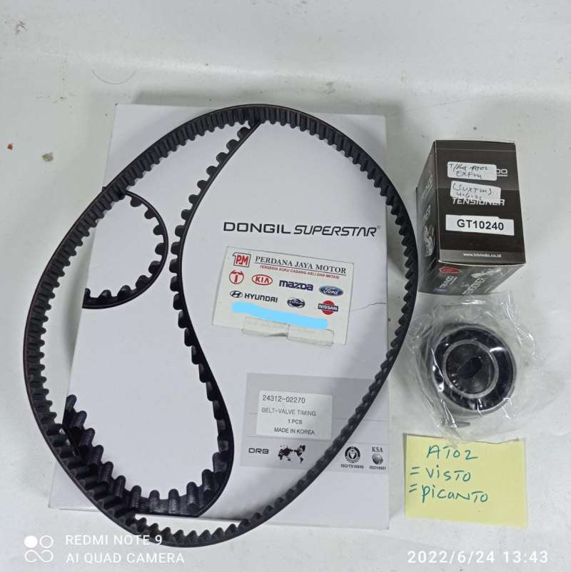 Jual Timing Belt dan Tensioner Set Hyundai Atoz i10 KIA Visto Picanto