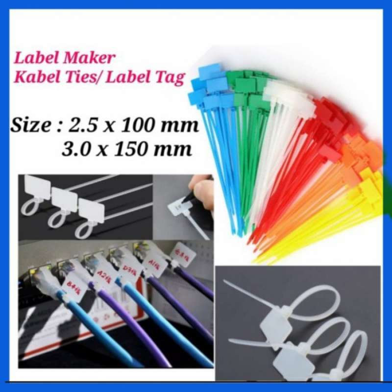Jual KABEL TIS TIE TIES CABLE LABEL MAKER MARKER NAME TAG LABEL PENGIKAT di Seller Toko Woon
