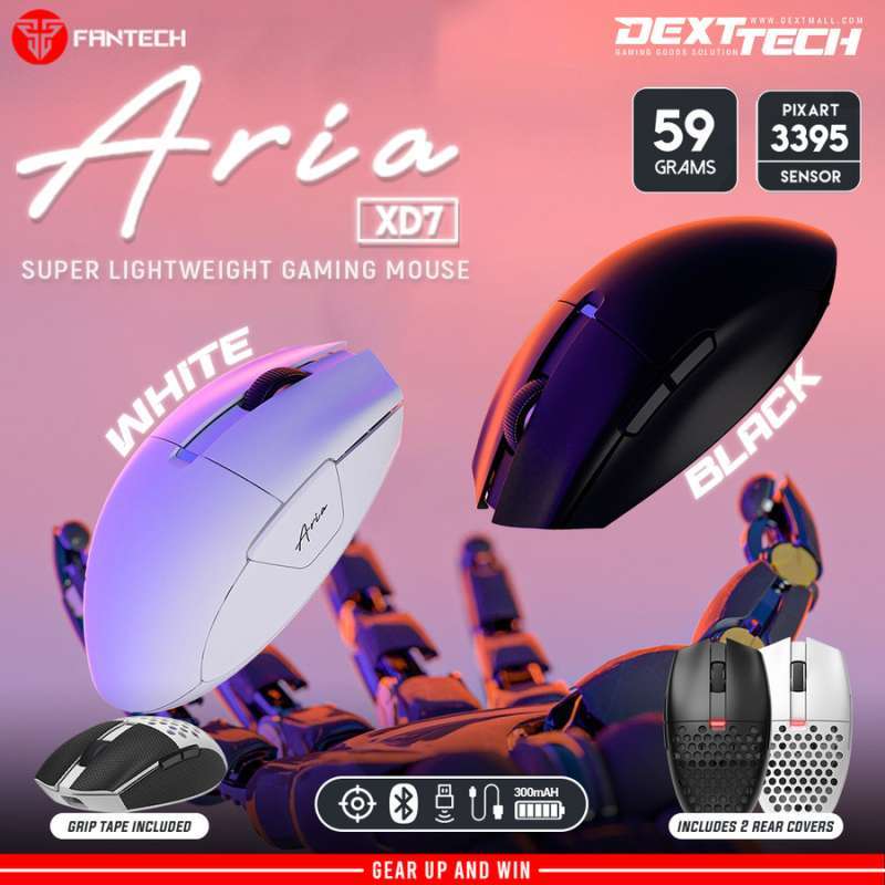 Jual Fantech Aria Xd7 Wireless Bluetooth Mouse Gaming Rechargeable Di ...