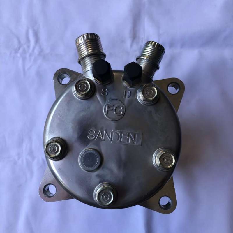 Universal Sanden 508 5H14 A/C Compressor - 6PK Clutch, 12V, R134a, Includes 180ml PAG Oil (Serpentine Belt)