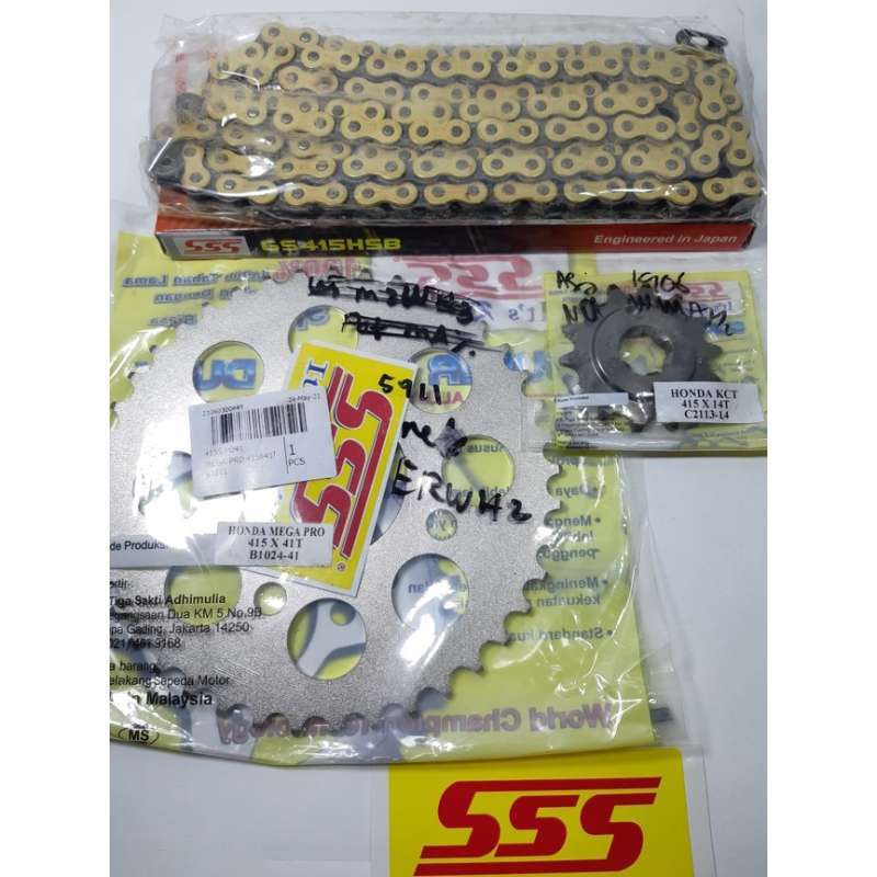 Jual GEAR SET SSS / COMPLITE 415 CB150R OLD & NEW, SONIC150 R , VERZA