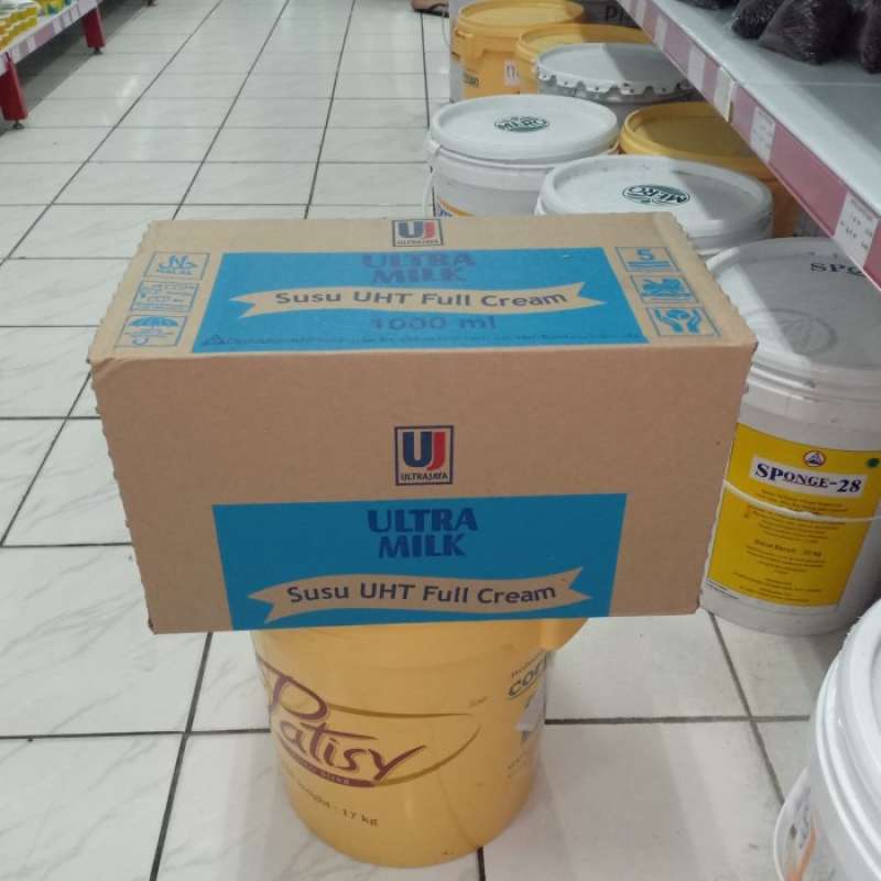 Promo Susu Ultra Milk Plain Uht Susu Full Cream 1000Lx12 1Dus Diskon 14 ...