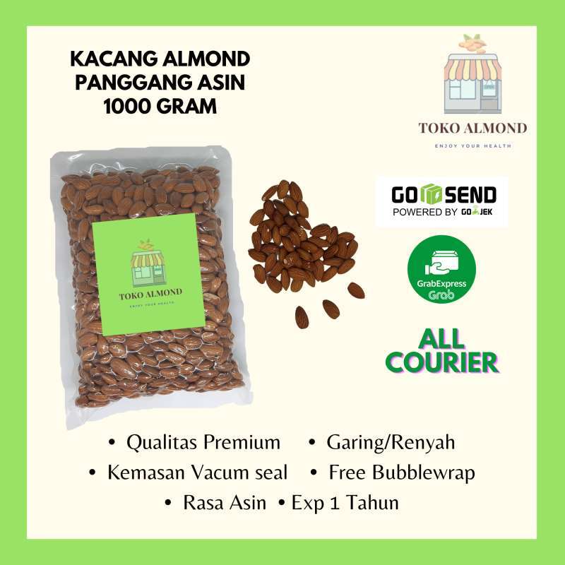 Promo Kacang Almond Panggang Asin 1kg Diskon 12 di Seller Toko Almond