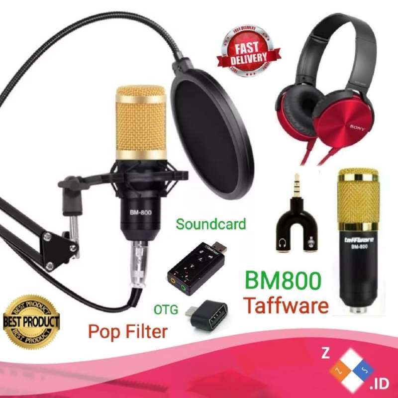 Jual PAKET KARAOKE or RECORDING Mic Condenser BM 800 BM800 with Stand Mic p di Seller Z Shop