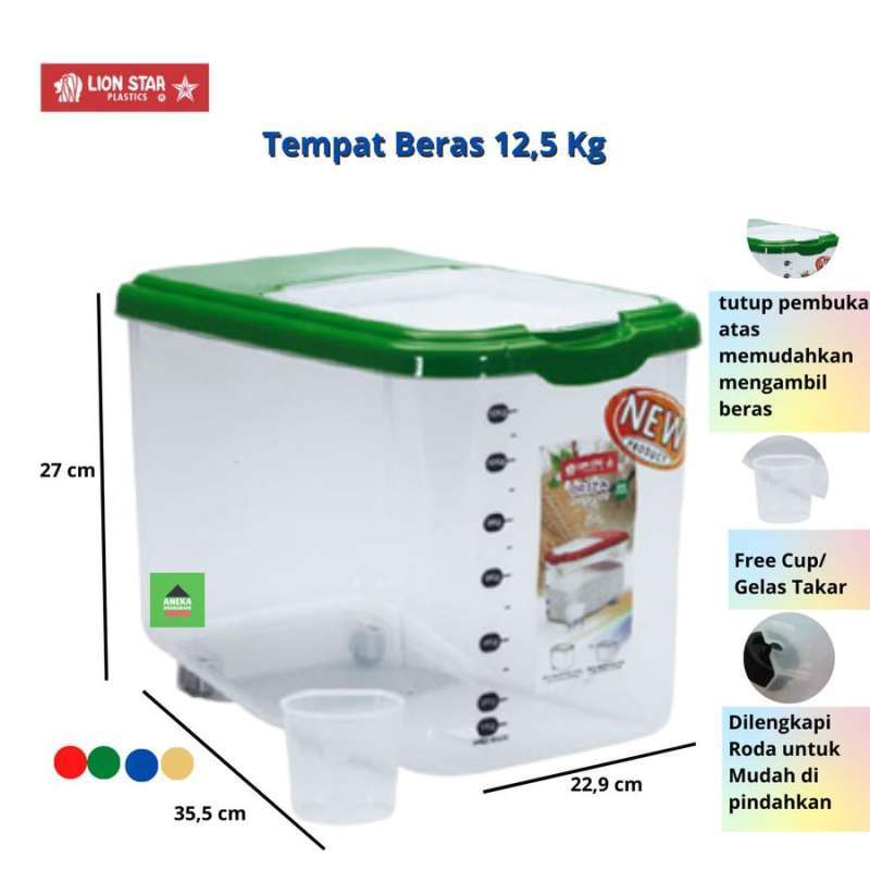 Jual Lion Star Kotak Beras / Tempat Beras Oriza Rice Box 12,5kg RB-17 ...