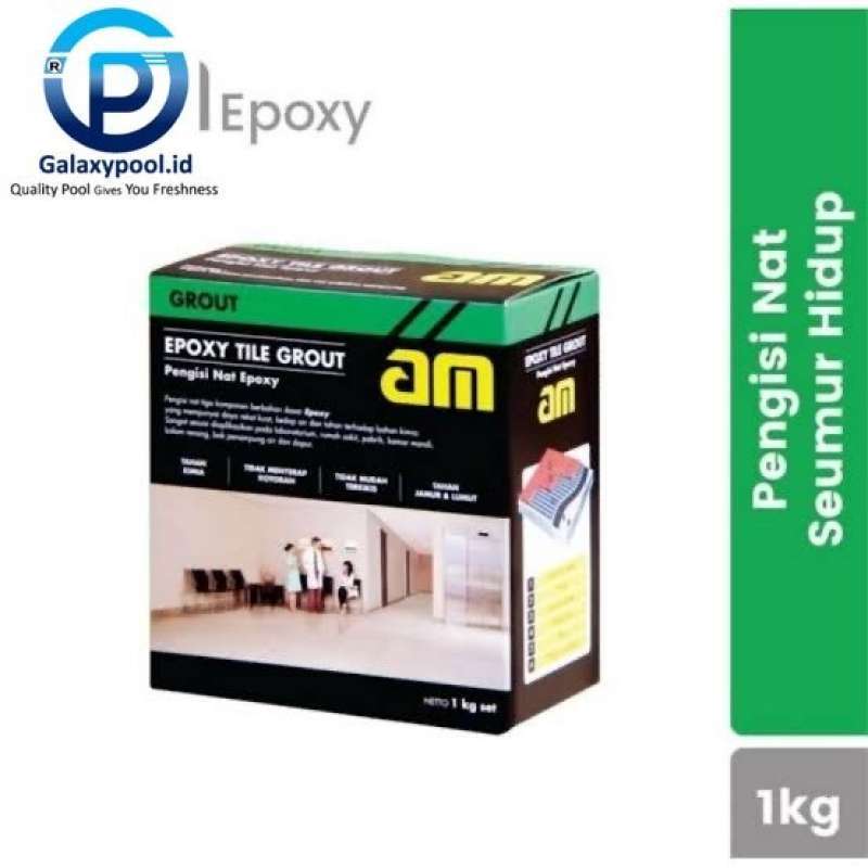 Jual AM 55 semen pengisi nat Epoxy Tile Grout 1 kg Vanilla Cream di