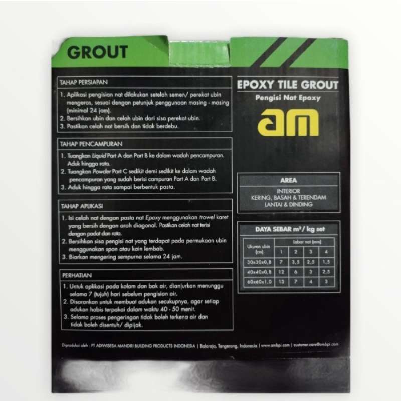 Jual AM 55 semen pengisi nat Epoxy Tile Grout 1 kg Black di Seller