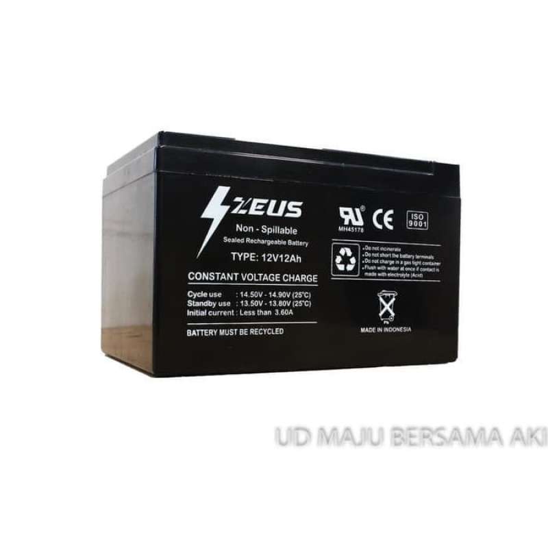 Promo Aki Sepeda Listrik 12V 12Ah Mf Kering Vrla Zeus Battery Diskon 11