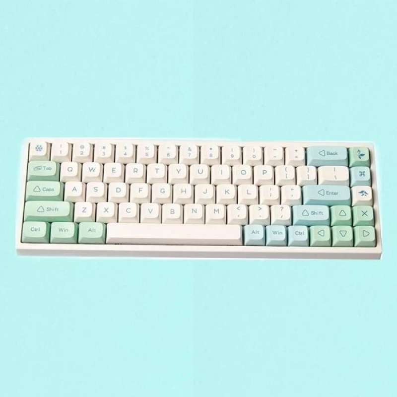 Jual KEYCAPS PBT CRYSTAL MINT XDA PROFILE SUBLIM MECHANICAL KEYBOARD di
