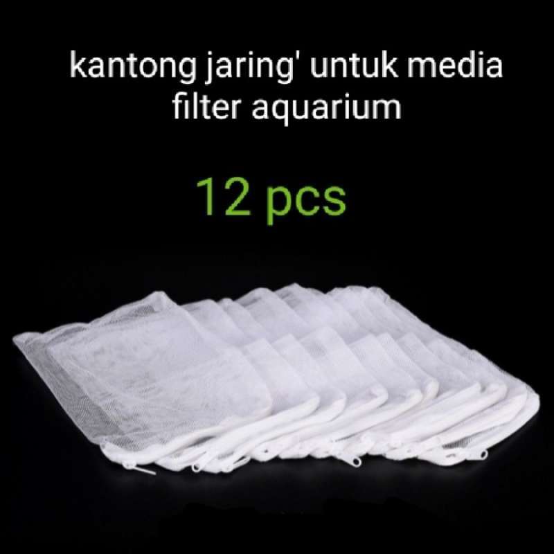 Promo kantong jaring nilon untuk media filter aquarium/12 pcs Diskon 23
