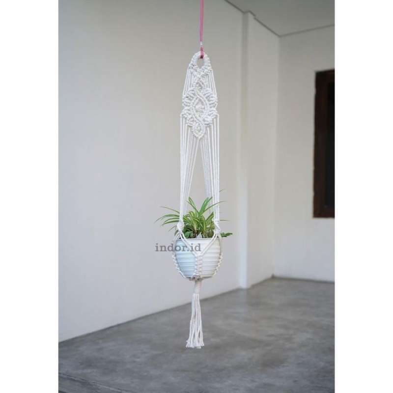 Jual Pot Gantung Macrame Tali Katun / Gantungan Pot Bunga Aesthetic
