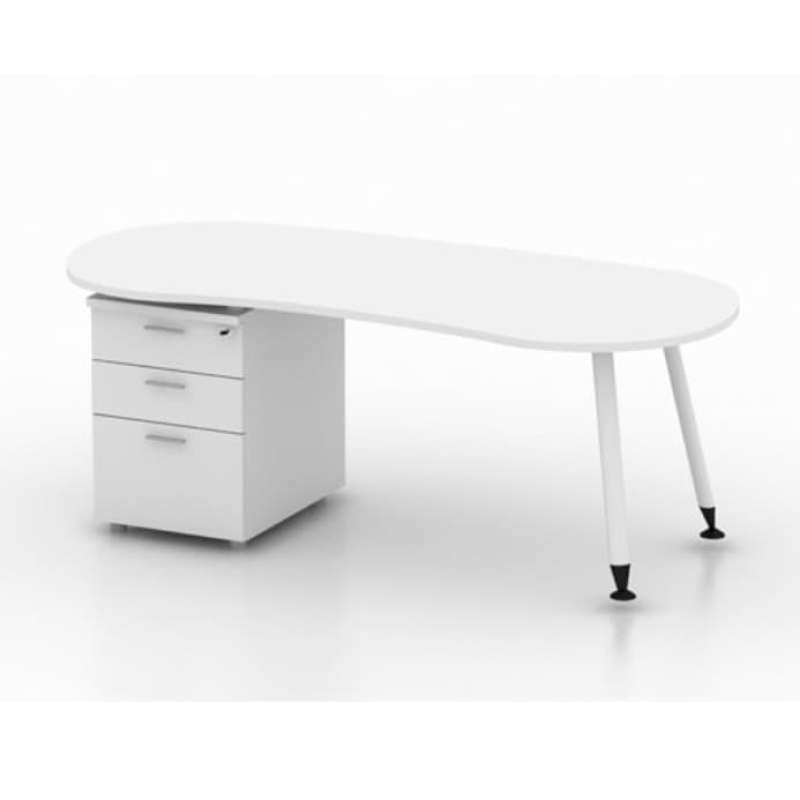 Jual meja kantor meja kerja modera officeplus dengan laci warna putih