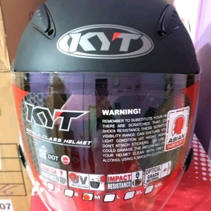 Jual Helm KYT Galaxy Flat R Solid Black Matt Original Helm Half Face