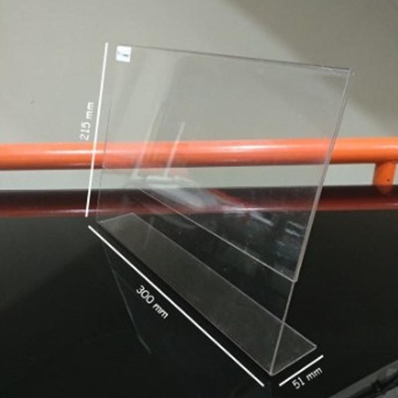 Promo OEM L Landscape Acrylic Display Brosur Standing Brosur Akrilik