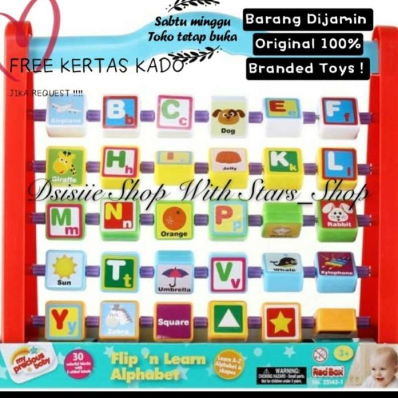 Jual Red Box Flip And Learn Alphabet Original / Mainan Edukasi Huruf