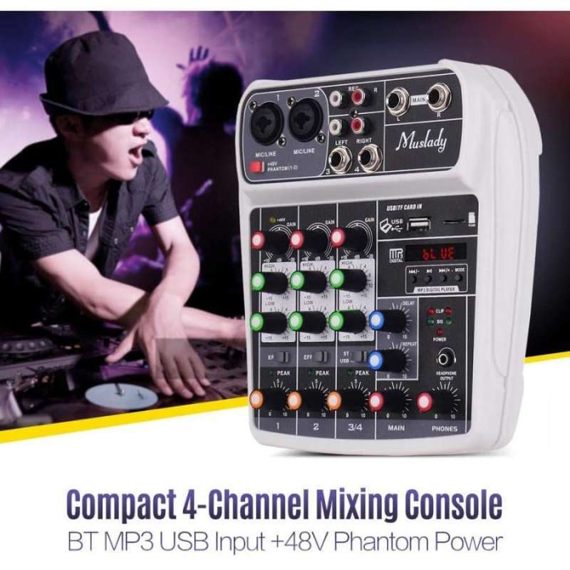 Jual Professional Compact Mixing Console Mixer 4 Channel Phantom Power 48V di Seller