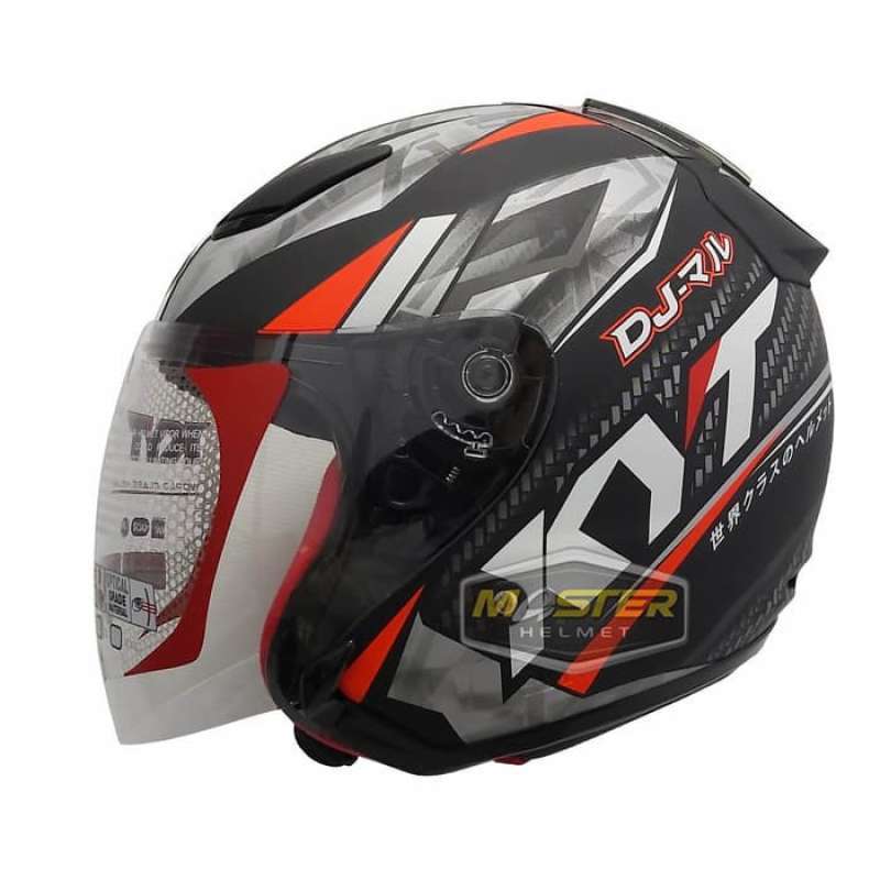 Jual Kyt Dj Maru 15 Helm Half Face M Black Doff Orange Di Seller