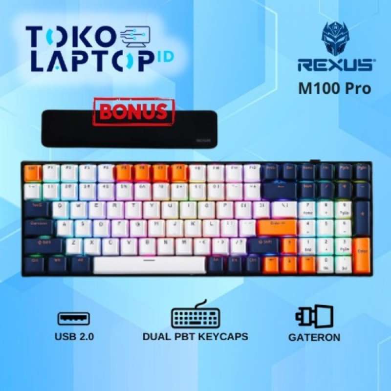 Jual Rexus Daxa M100 Pro Wired Mechanical Gaming Keyboard - Blue Switch ...