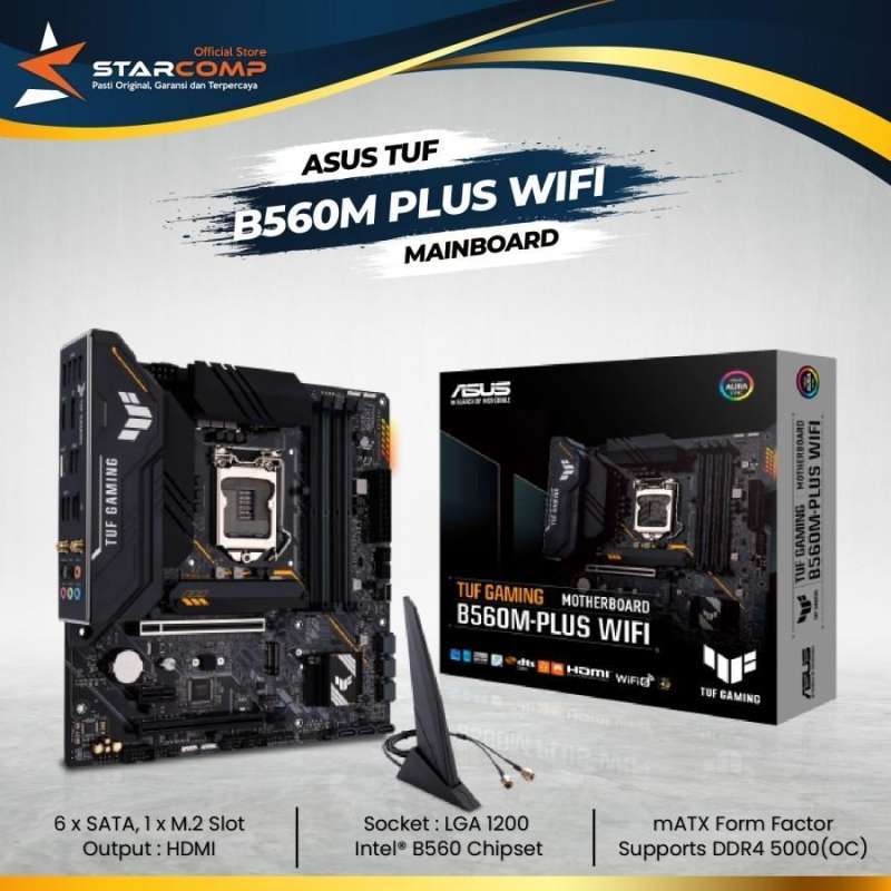 Jual Asus TUF B560MPLUS Gaming WIFI Motherboard LGA1200 B560 DDR4 di