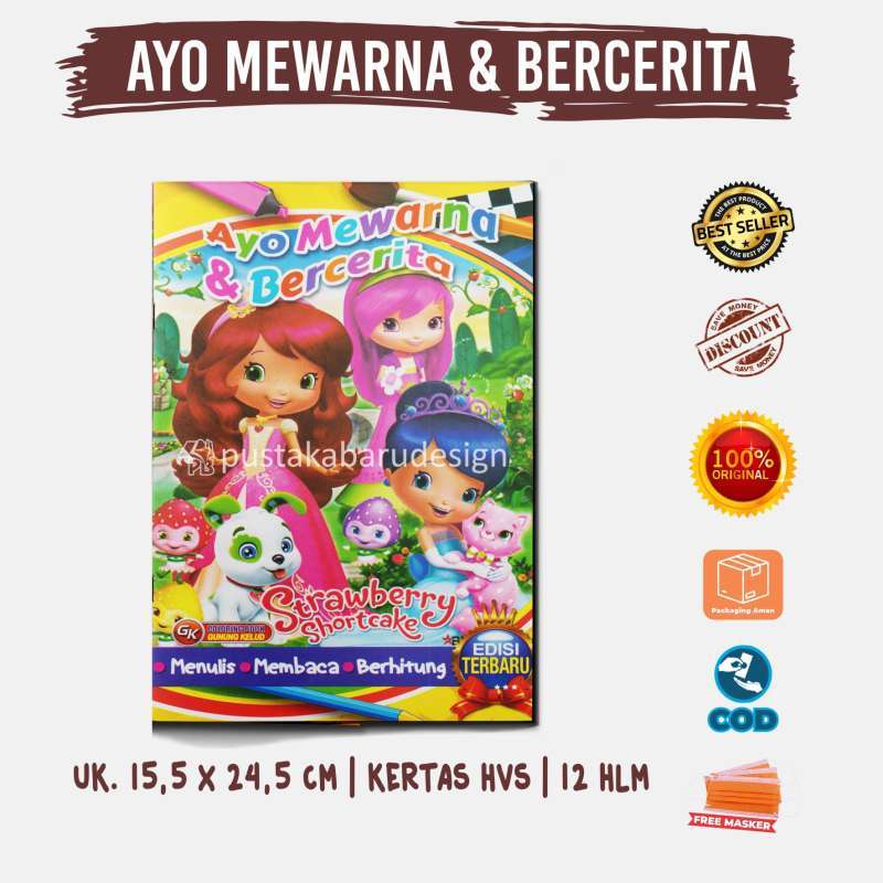 Jual Buku Mewarnai Anak 2 dan 3 Tahun Bercerita Karakter Bergambar