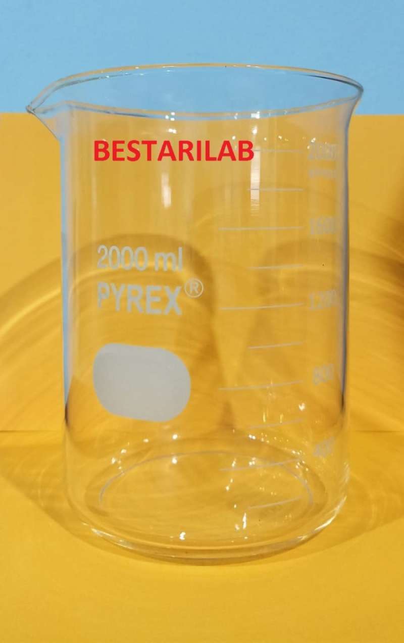 Promo Beaker glass / gelas kimia kaca 2000 m / 2 literl RRC Diskon 23 di Seller Alkesmu Store