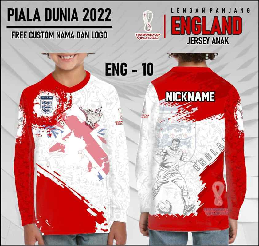 Promo Jersey piala dunia 2022 qatar baju bola anak timnas England