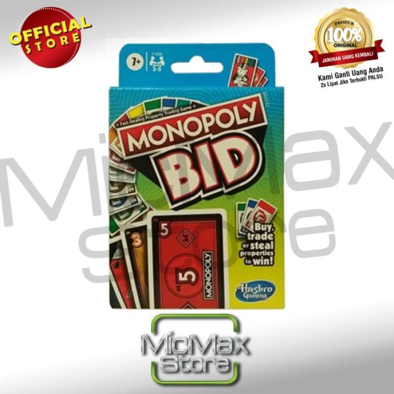 Jual Hasbro Gaming Monopoly Bid Game Quick Playing Card Game for 4