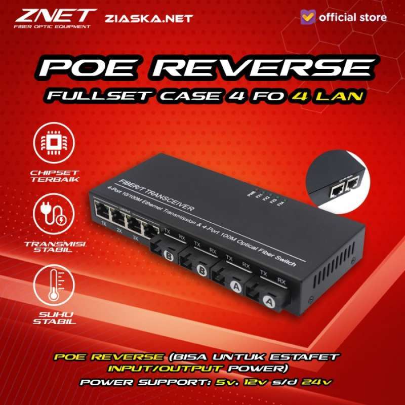 Jual Media Converter Switch 4 Port Fo 4 Lan 100mbps 4 Fo