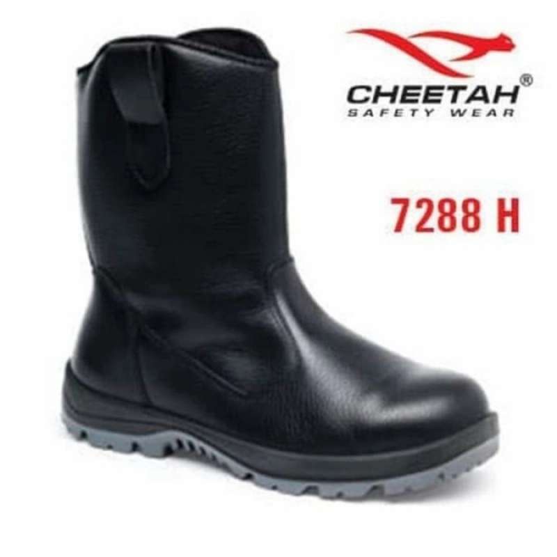 Promo sepatu safety cheetah 7288 Hitam/Safety Shoes Original 100% Kulit