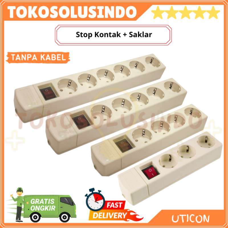 Jual Stop Kontak Uticon + Saklar Lampu Indikator ON OFF (TANPA KABEL ...